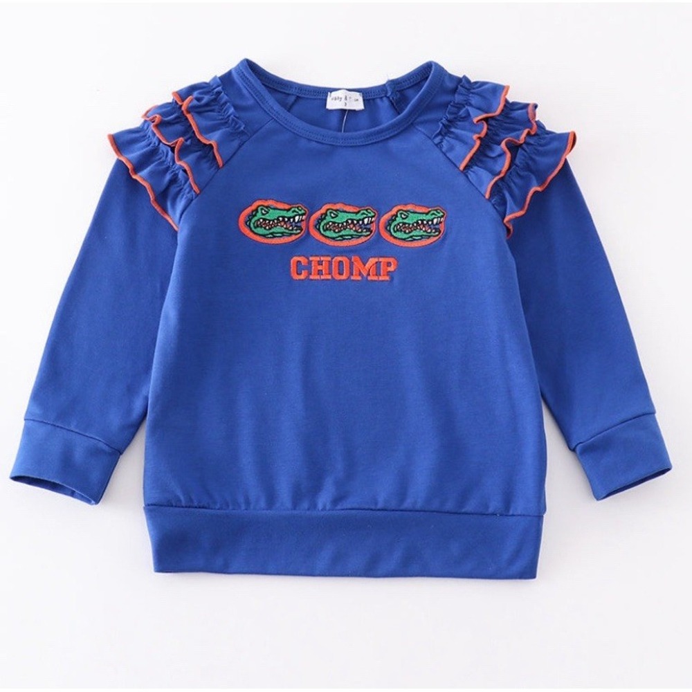 University‎ Of Florida Gators New Shirt Girl's Girls Size 6 Chomp Appliqué